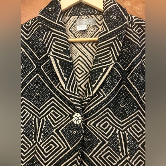 Territory Ahead Lightweight Black/Tan Patterned Jacket Size Medium - Picture 5 of 12